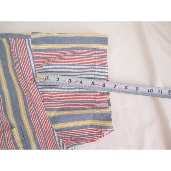 Vtg Men Deep River Trading Strip Button Cotton Short Sleeve Shirt Sz XL (MT426) - Picture 6 of 7